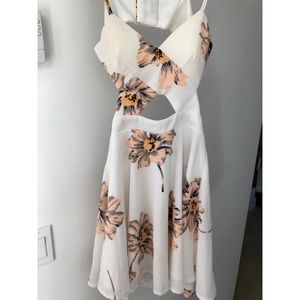 Floral A-line Cut-out Summer Dress open back